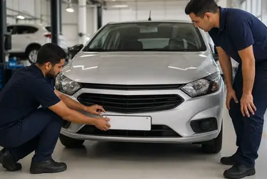 Profissional emplacando um veículo pela primeira vez.